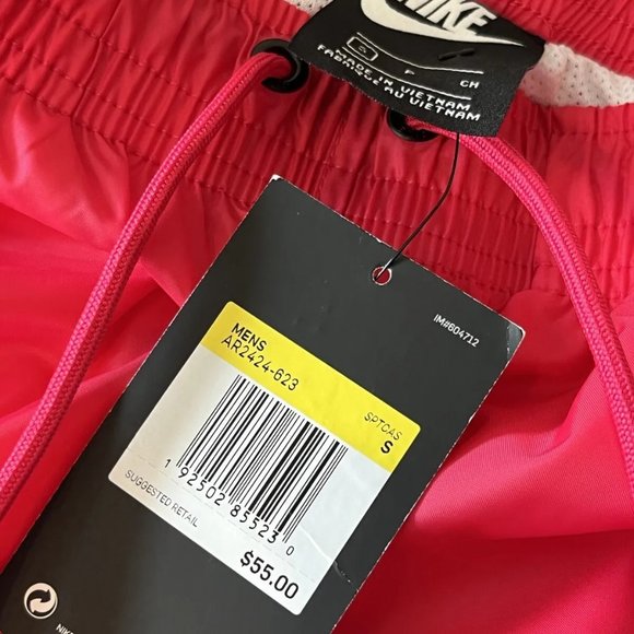 Nike Sportswear Windrunner Nylon Track Shorts AR2424-623 Size Small Pink / White - Picture 4 of 6